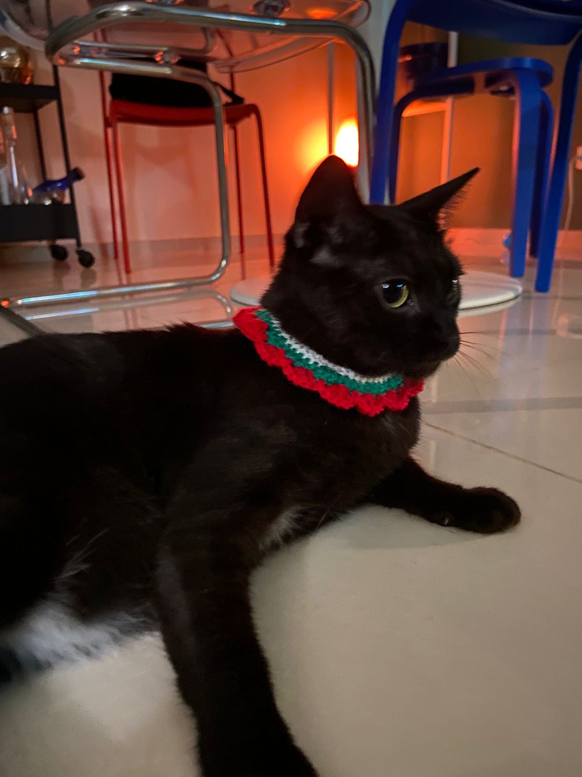 Collar tejido círculo