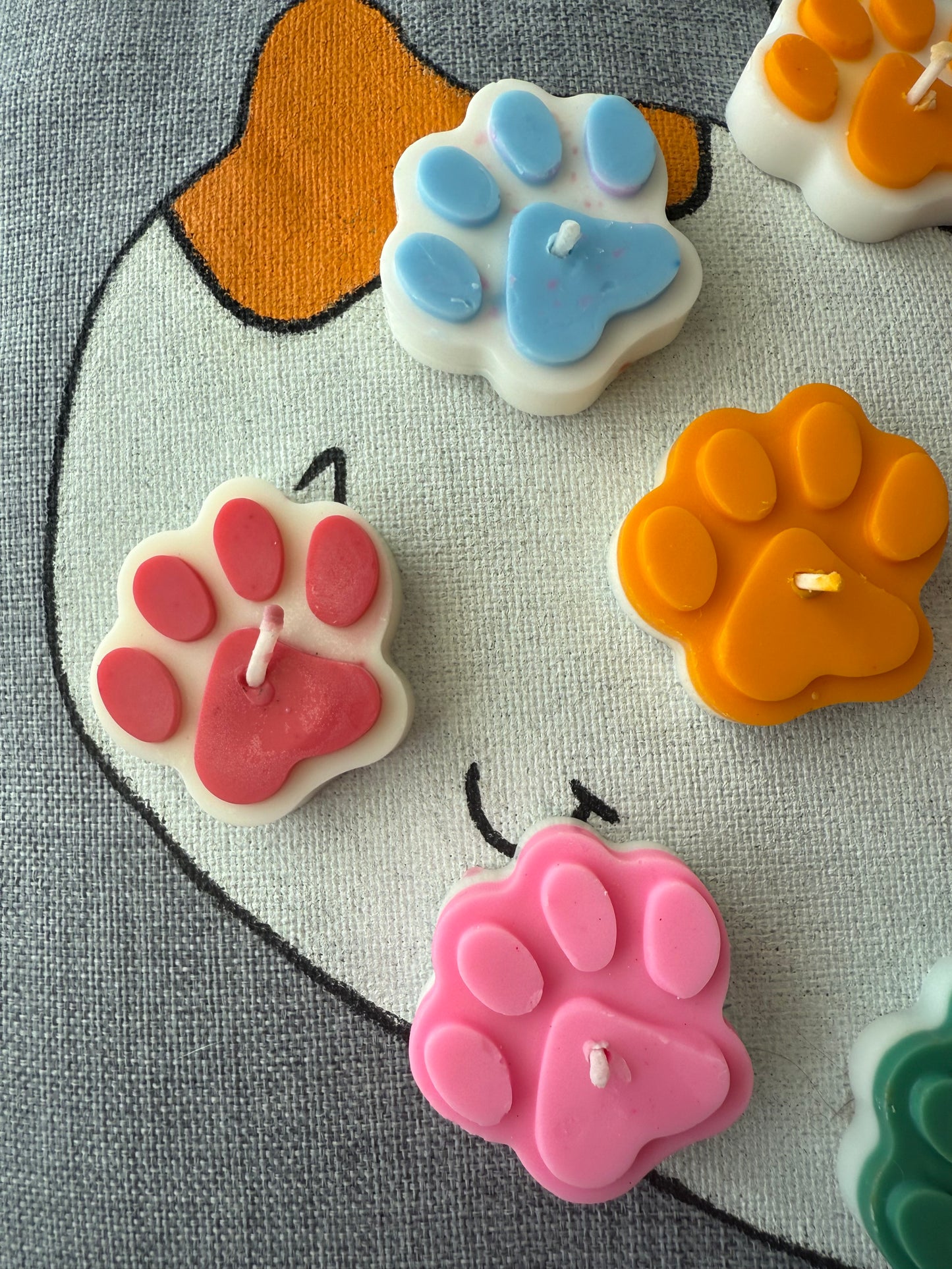 Kit 5 velas huellita